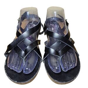 Blowfish Malibu Black Strap Thong Cork and Rubber Sole Sandals Women’s Size 9
